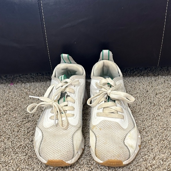 Reebok Zig Dynamica Running Shoe Sneakers Women's Size 7 White Green Chunky Mesh - Picture 4 of 13